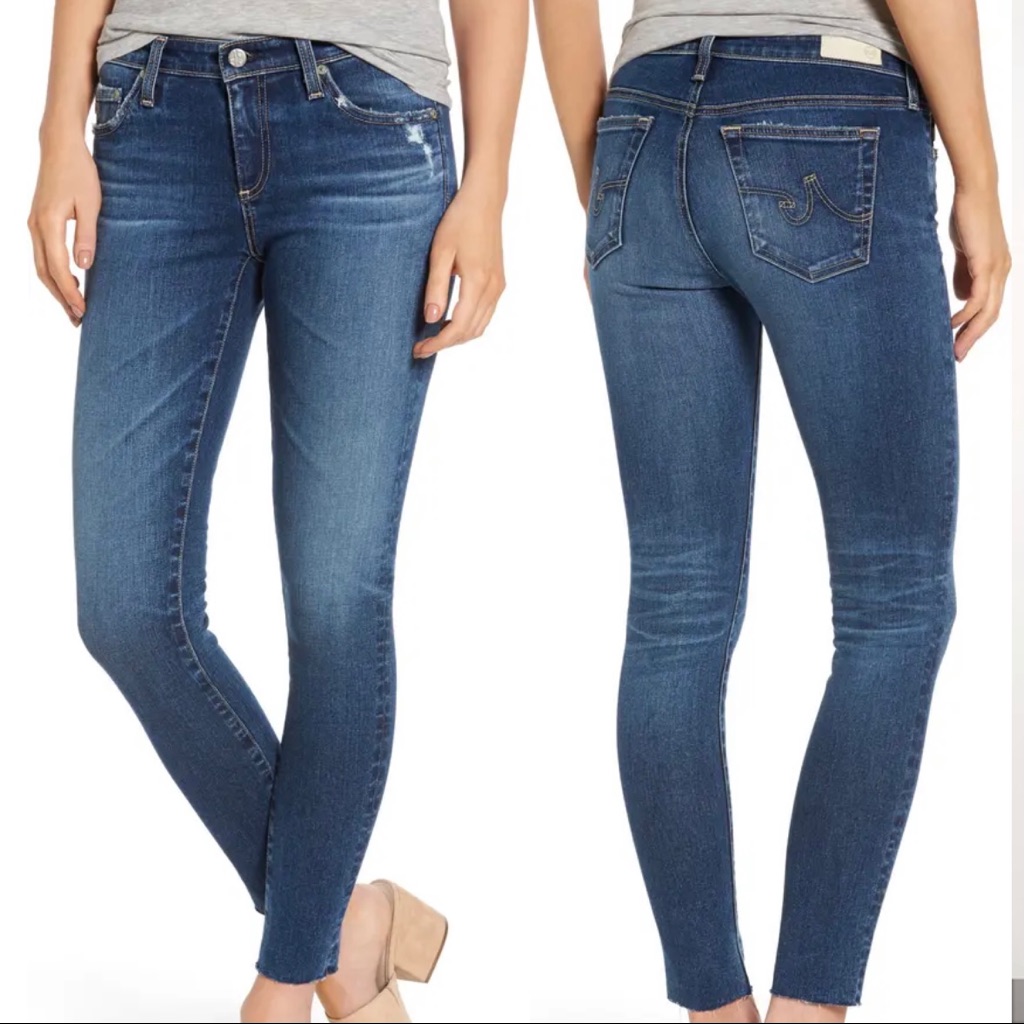 Ag Raw Hem Ankle Skinny Jeans